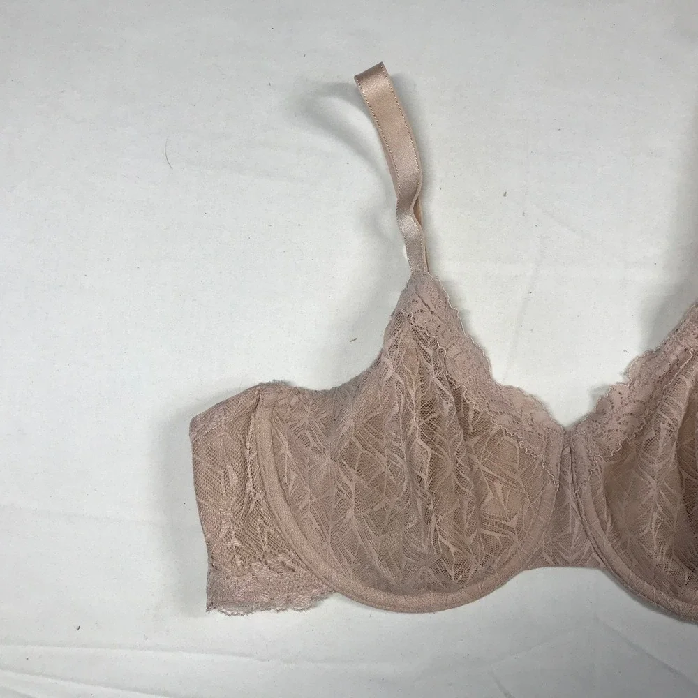 Wacoal Lace Underwire Bra Nude Beige 32DDD 855295 Full Coverage Lace Bra